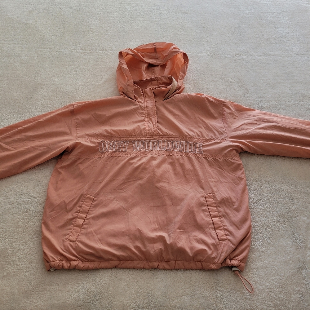 Obey Worldwide 1/2 Zip Anorak Jacket, Women's Size Small - GUC